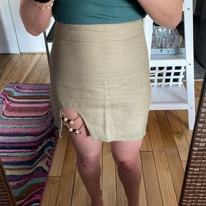 Zara linen skirt with beaded detail